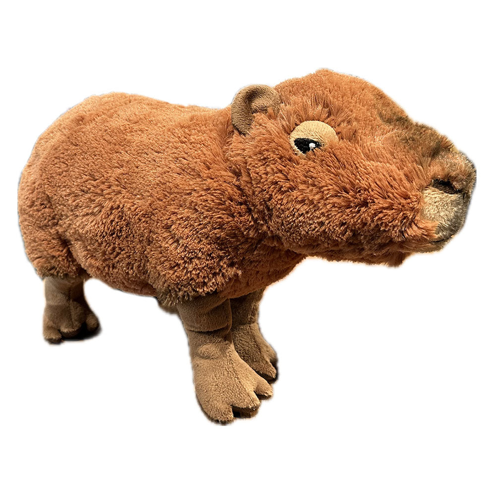 The Capybara Adoption Bundle features a plush toy with soft brown fur, rounded ears, and beige feet—ideal for capybara enthusiasts or supporters of animal conservation.
