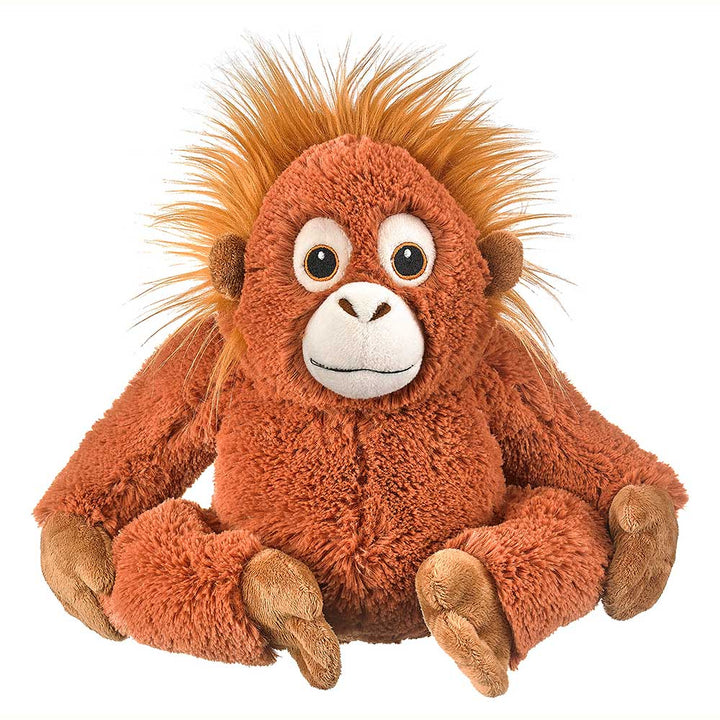 The Orangutan Adoption Bundle includes a plush orangutan toy with fluffy orange fur, a light brown face and hands, perfect for supporting Sumatran orangutan adoption via the Denver Zoo Conservation Alliance.